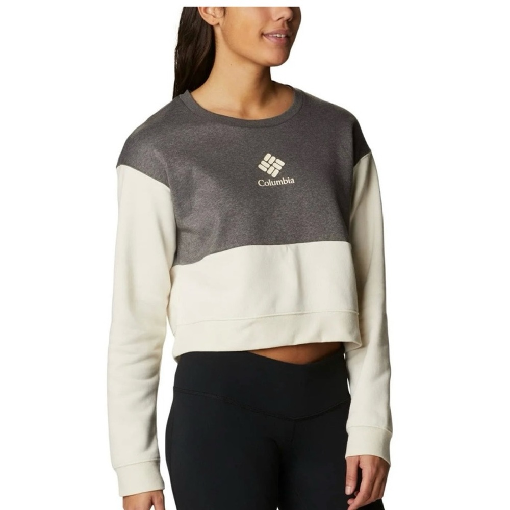 Columbia Women's Contrast Sweatshirt - Dark Gray and Cream